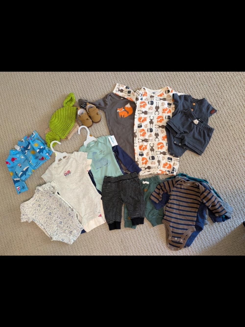 Baby boy clothes bundle, 0-3 months, various styles. Some NWT. 100% cotton